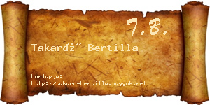 Takaró Bertilla névjegykártya